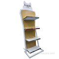 4 shelf wine metal wood display